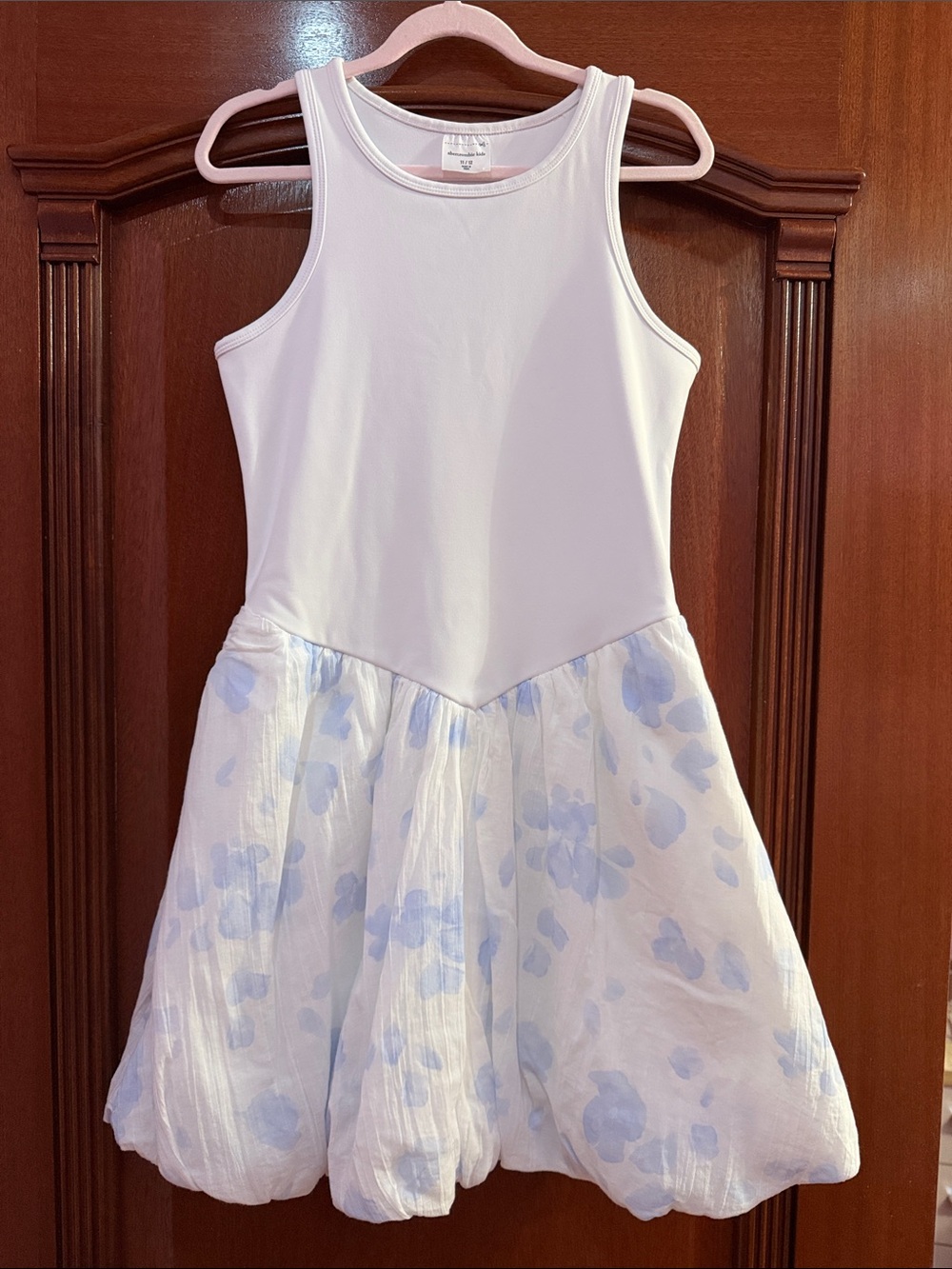 abercrombie kids White Dress with Light Blue Floral